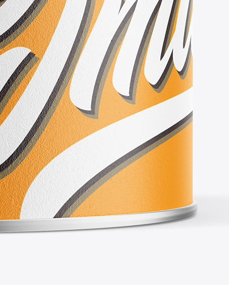 Tin Can with Textured Label and Plastic Cap Mockup PSD #7