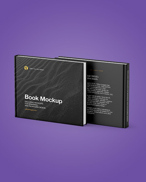 Hardcover Books with Textured Cover Mockup book 1370