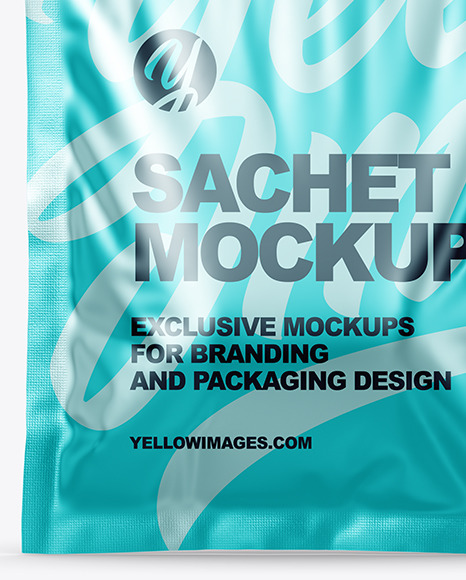 Metallic Sachet Mockup PSD #1