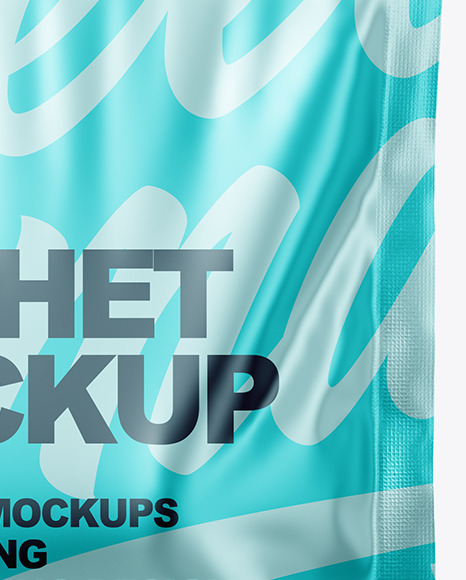 Metallic Sachet Mockup PSD #6