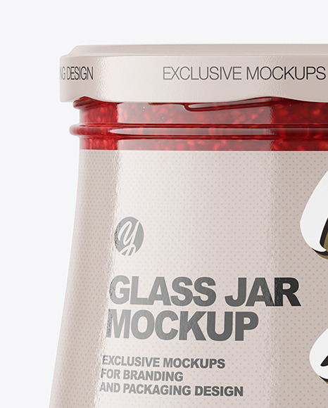 500ml Raspberry Jam Jar Mockup PSD #2