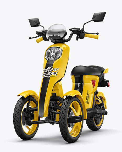 Tricycle Scooter Mockup - Half Side View motor 474