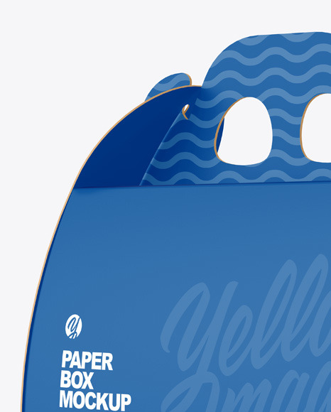 Paper Curved Box w/ Handle Mockup curved 2369