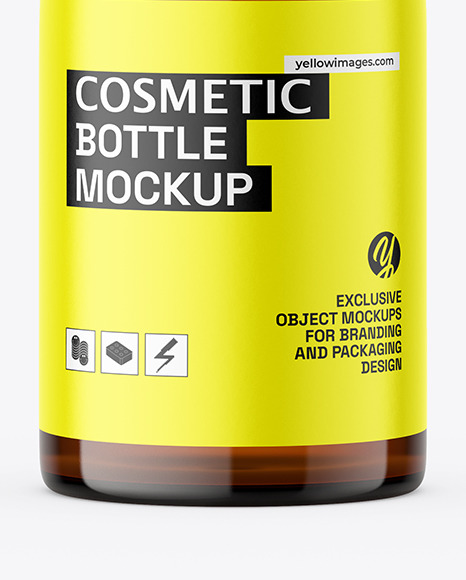 Amber Plastic Cosmetic Bottle Mockup gel 2328