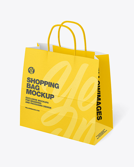 Textured Paper Shopping Bag Mockup PSD #2