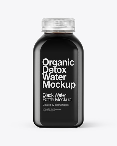 Square Black Water Bottle Mockup beverage 2296