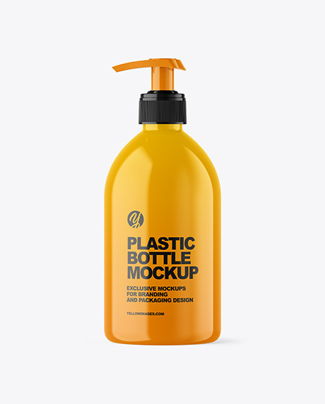 Glossy Cosmetic Bottle with Pump Mockup antibacterial 2220