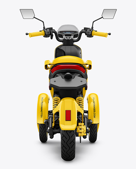 Tricycle Scooter Mockup - Back View model 457