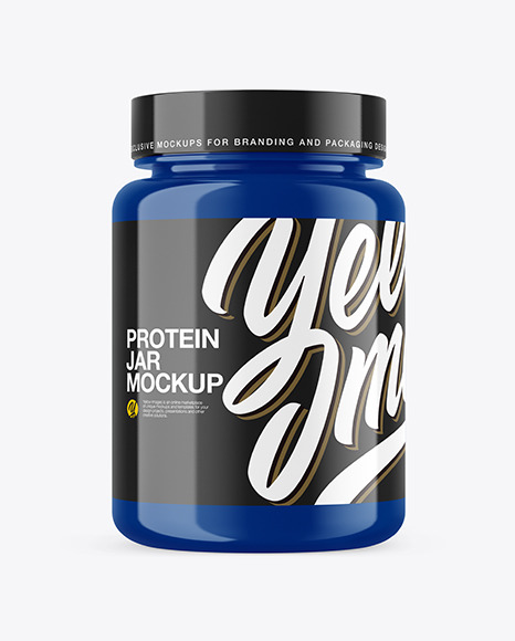 Glossy Protein Jar Mockup