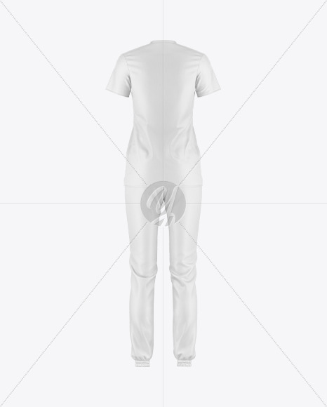 Women s Medical Uniform Mockup   Back View PSD #3