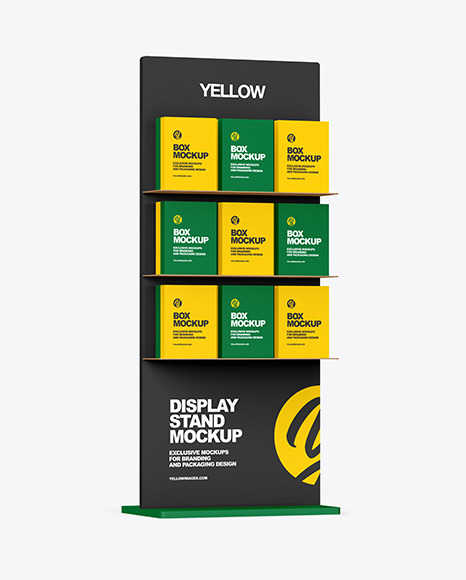Display Stand With Boxes Mockup advertising 102010