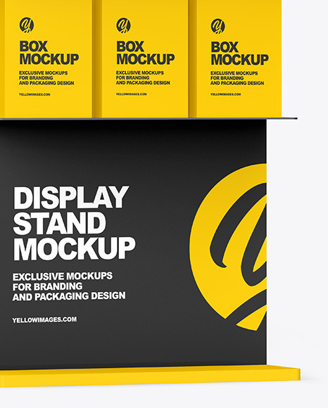 Display Stand With Boxes Mockup banner 102012