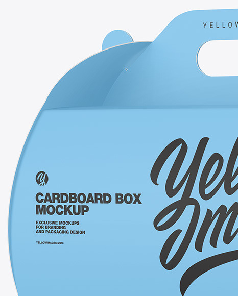 Cardboard Box w/ Handle Mockup box with handle 117910