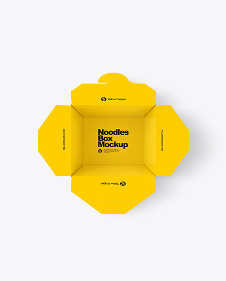 Opened Glossy Paper Noodles Box Mockup