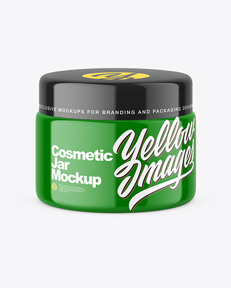 Glossy Cosmetic Jar Mockup