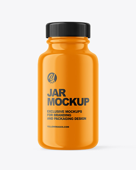 Glossy Plastic Jar Mockup