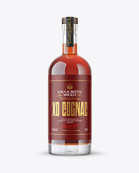 Clear Glass Cognac Bottle Mockup