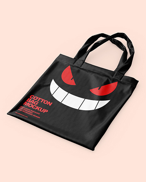 Cotton Bag Half Side view Mockup PSD #6