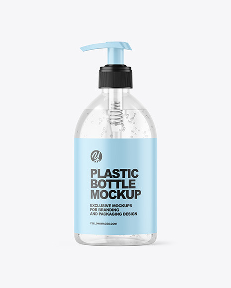 Clear Cosmetic Bottle with Pump Mockup