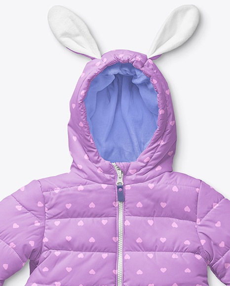 Baby Winter Jacket w/ Bunny Ears Mockup
