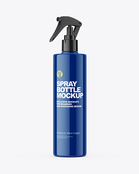 Glossy Spray Bottle Mockup