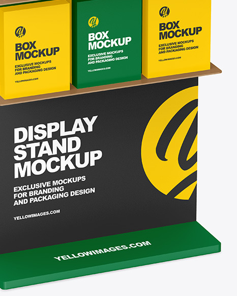 Display Stand With Boxes Mockup banner 101999