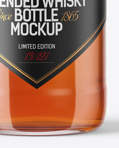 1L Clear Glass Whisky Bottle Mockup bottle 115499
