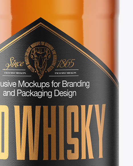 1L Clear Glass Whisky Bottle Mockup bourbon 115500