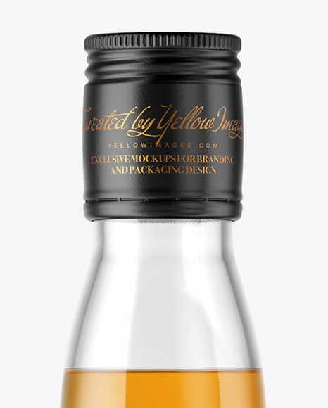 1L Clear Glass Whisky Bottle Mockup brandy 115501
