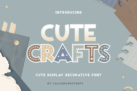 Cute Crafts Decorative Display Font on Yellow Images Creative Store