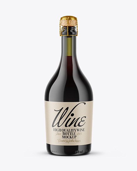 Green Glass Bottle with Red Champagne Mockup alcohol 113212