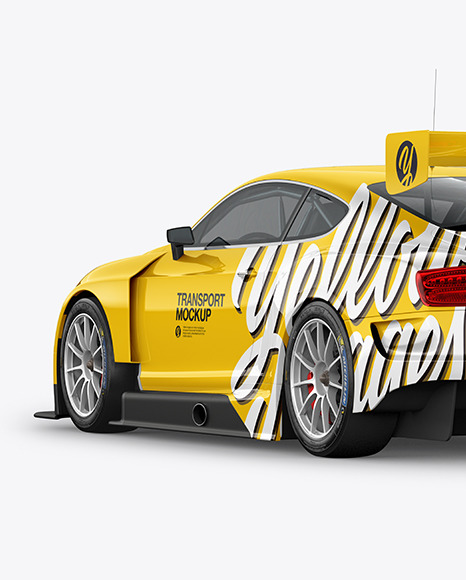 Download Sport Car Mockup  - Back Half Side View PSD Mockups by Dinn