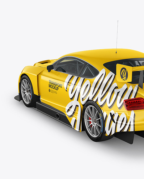 Sport Car Mockup  - Back Half Side View