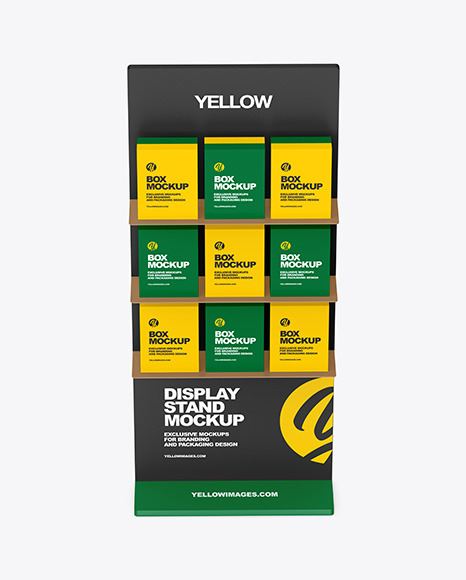 Display Stand With Boxes Mockup advertising 101980