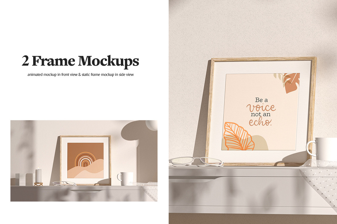 Alive Frame Mockup on Yellow Images Creative Store