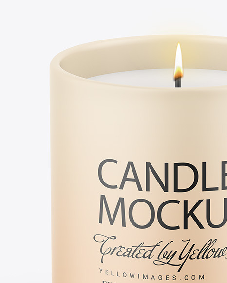 Frosted jar with candle mockup - Smarty Mockups