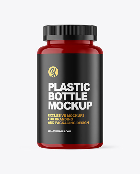 Glossy Plastic Bottle Mockup