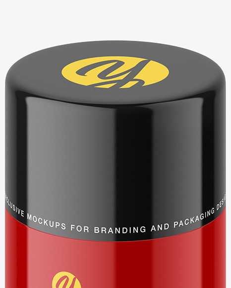 Glossy Plastic Powder Jar Mockup PSD #5