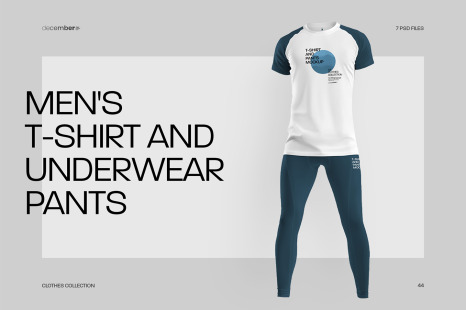 7 Men's Mockups T-Shirt and Underwear Pants