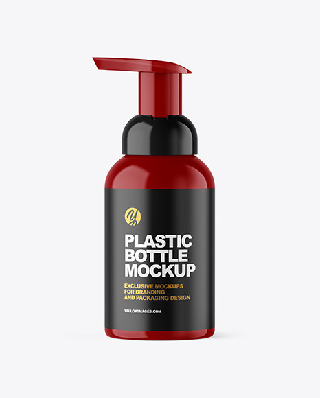 Glossy Cosmetic Bottle with Pump Mockup