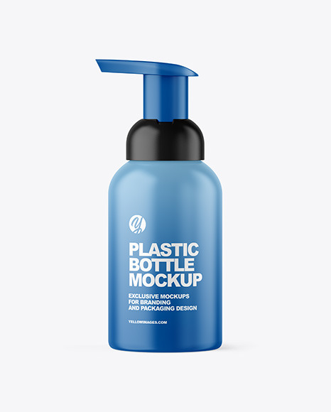 Matte Cosmetic Bottle with Pump Mockup