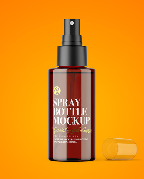 Amber Spray Bottle Mockup antiseptic 171202