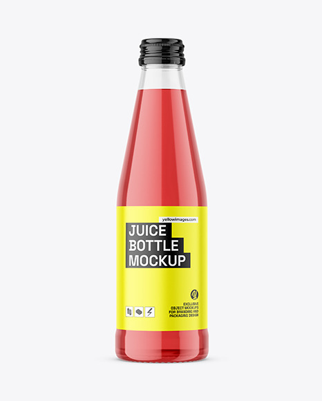 Clear Glass Drink Bottle Mockup