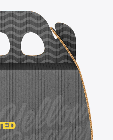 Corrugated Curved Box w/ Handle Mockup handle 108148