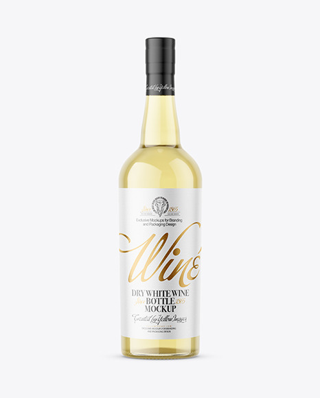 Clear Glass White Wine Bottle Mockup bottle 106053