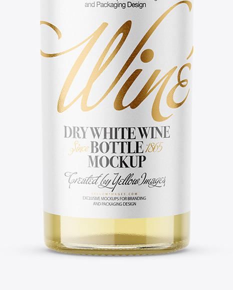 Clear Glass White Wine Bottle Mockup cocktail 106055