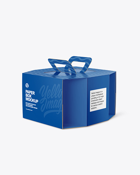 Octagonal Paper Box w/ Handle Mockup