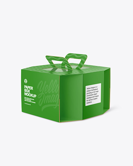 Octagonal Paper Box w/ Handle Mockup cardboard 105952