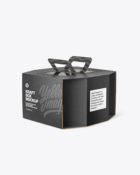 Octagonal Kraft Box w/ Handle Mockup