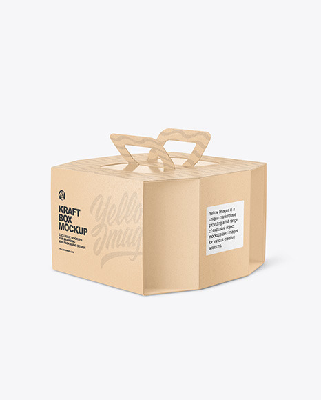 Octagonal Kraft Box w/ Handle Mockup handle 105823